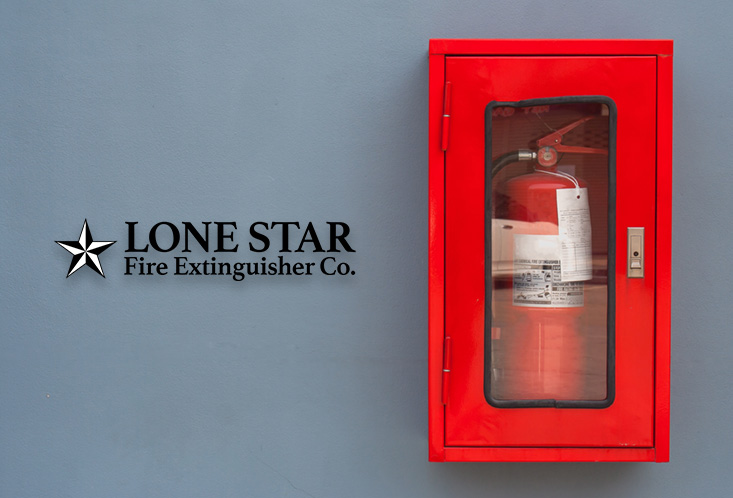 fire extinguisher cabinet on wall