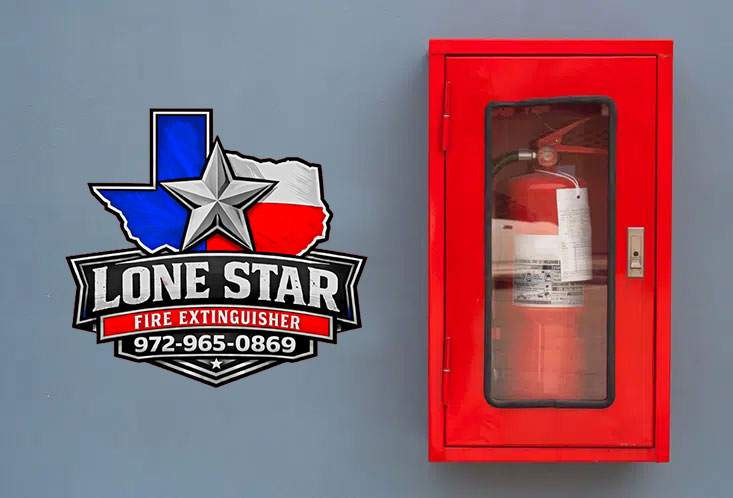 fire extinguisher cabinet on wall